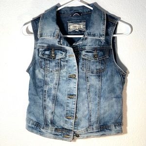 YMI Distressed Denim Vest size medium